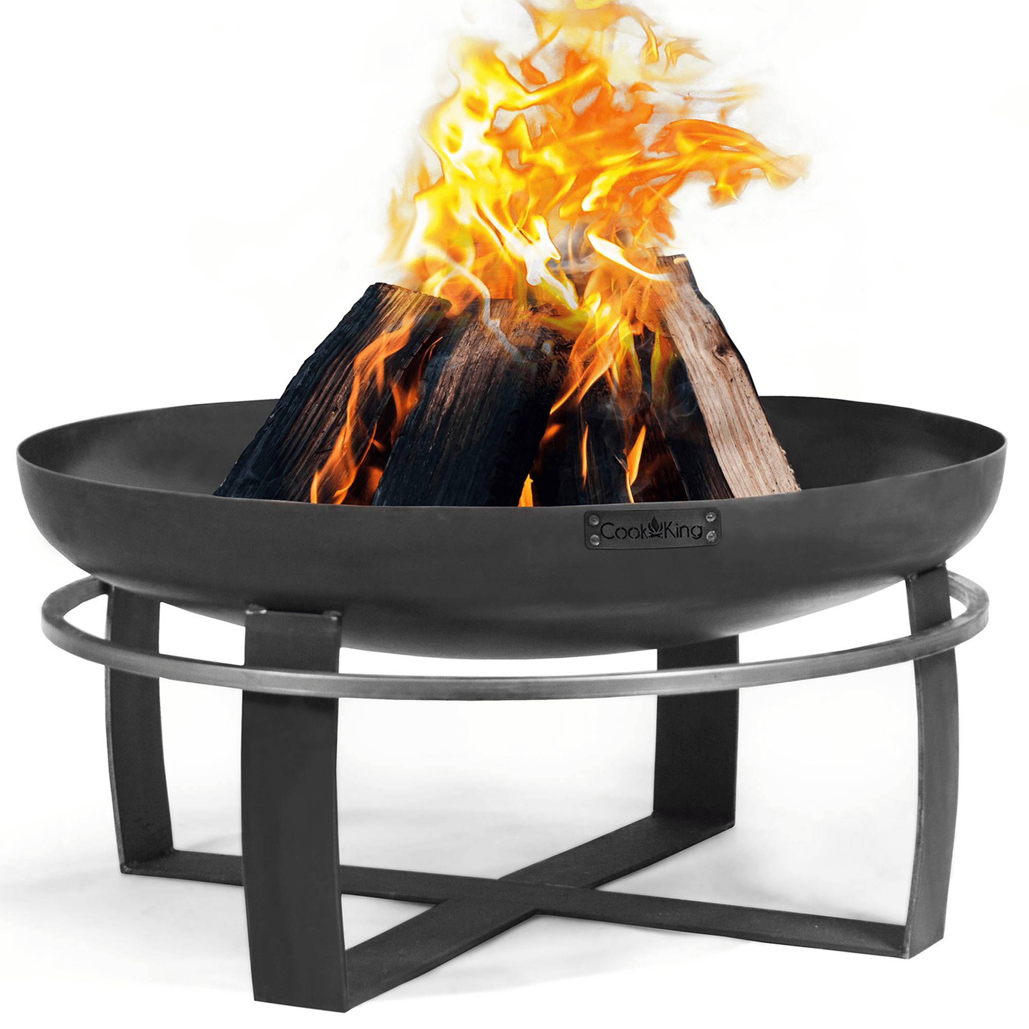 Viking 32 Inch Outdoor Fire Pit - Heavy Duty Steel Fire Bowl for Backyard, Patio, Camping - Perfect for Bonfires, S'mores & Gatherings