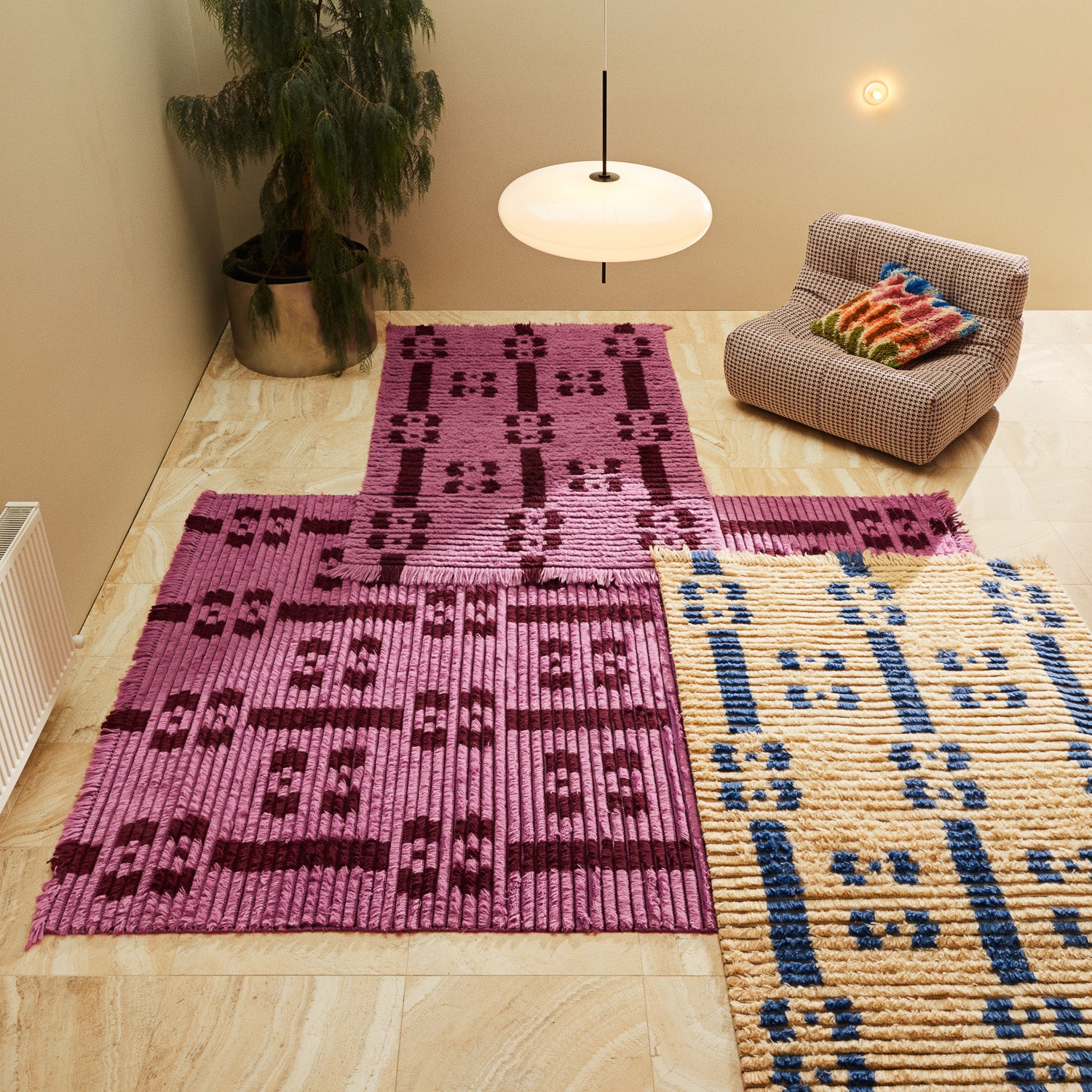 Luxury Hira Tufted Rug in Rosewater - Soft and Durable Handmade Area Rug for Living Room, Bedroom, and Nursery Decor