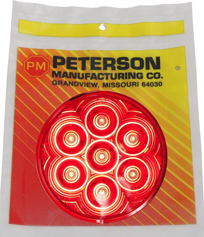 LumenX® 817R 7 Red Grommet Mount 4 Round LED Stop Turn Tail Lights - AMP Compatible for Trucks, Trailers & RVs - Durable Waterproof Brake Lights for Safe Night Driving
