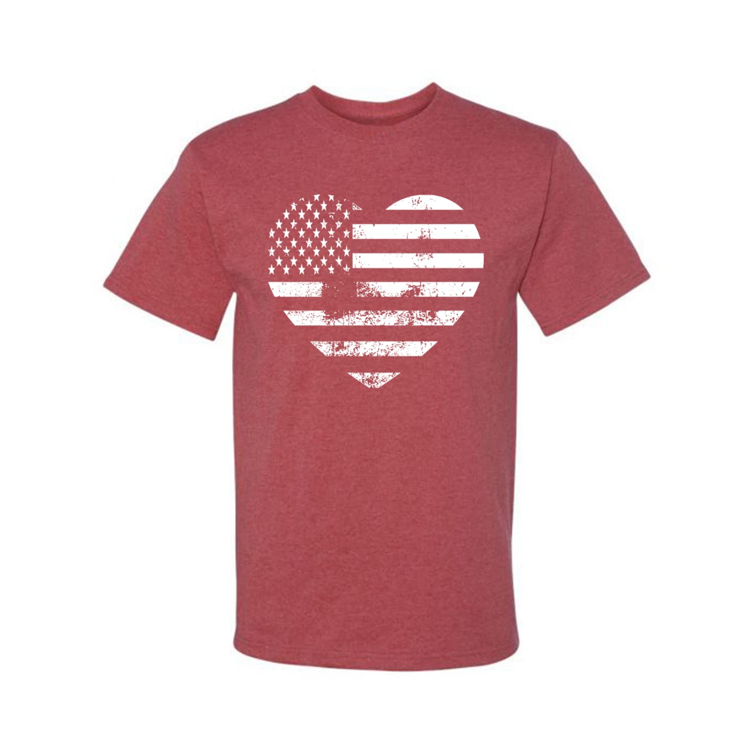 Wild Bobby USA Flag Heart Patriotic Graphic T-Shirt for Men - American Pride Casual Wear for 4th of July, Veterans Day & BBQ Parties