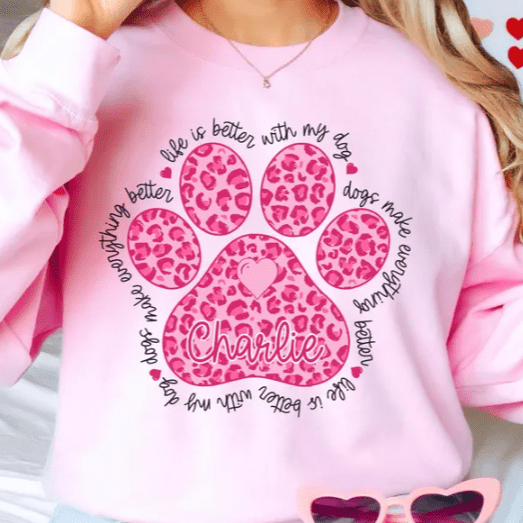 Personalized 'Life is Better with My Dog' Sweatshirt - Cute Dog Lover Gift for Women & Men - Perfect for Casual Wear, Dog Walks & Pet Owner Apparel