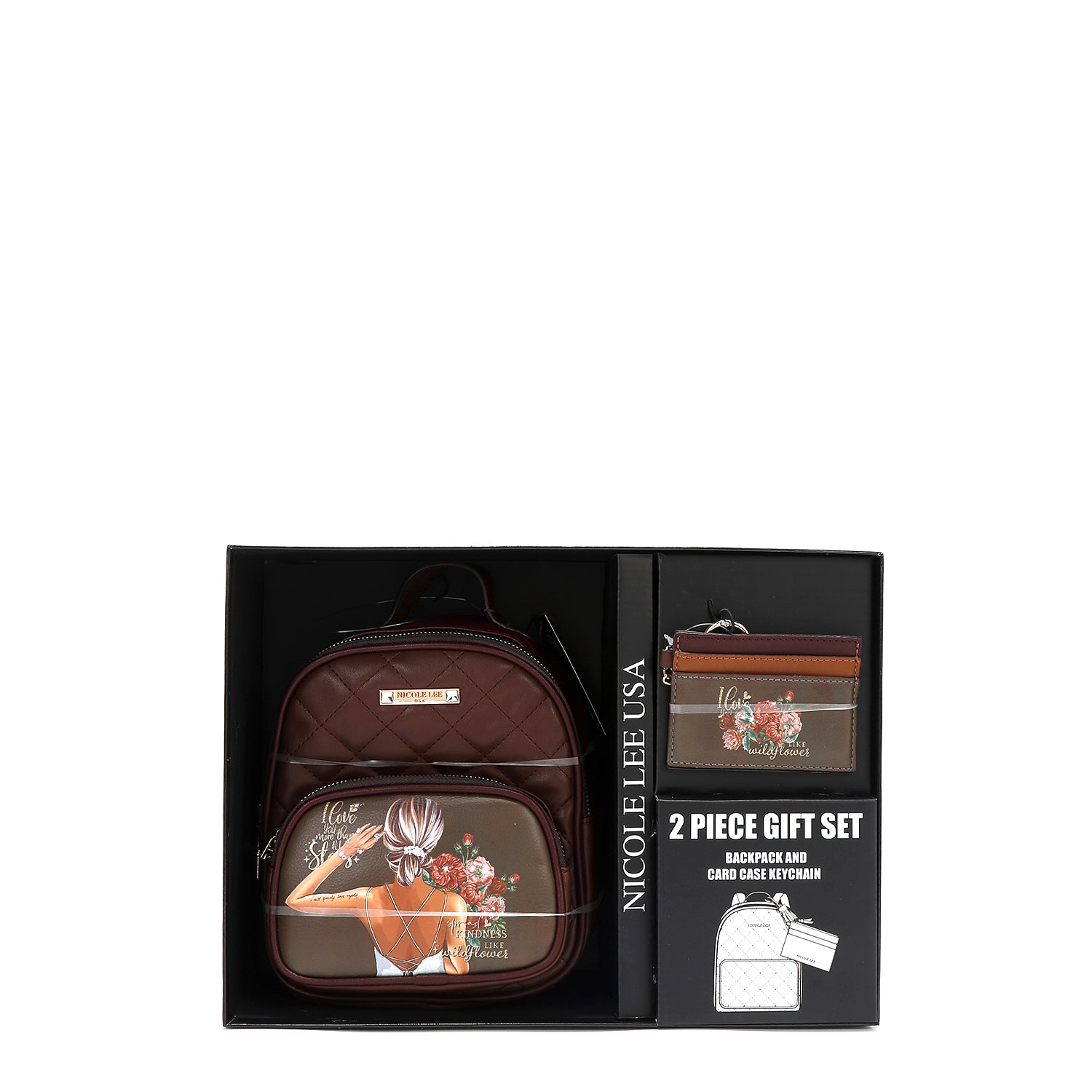 2 Piece Gift Set - Mini Backpack & Card Holder Wallet for Women | Perfect for Travel, Shopping & Daily Use
