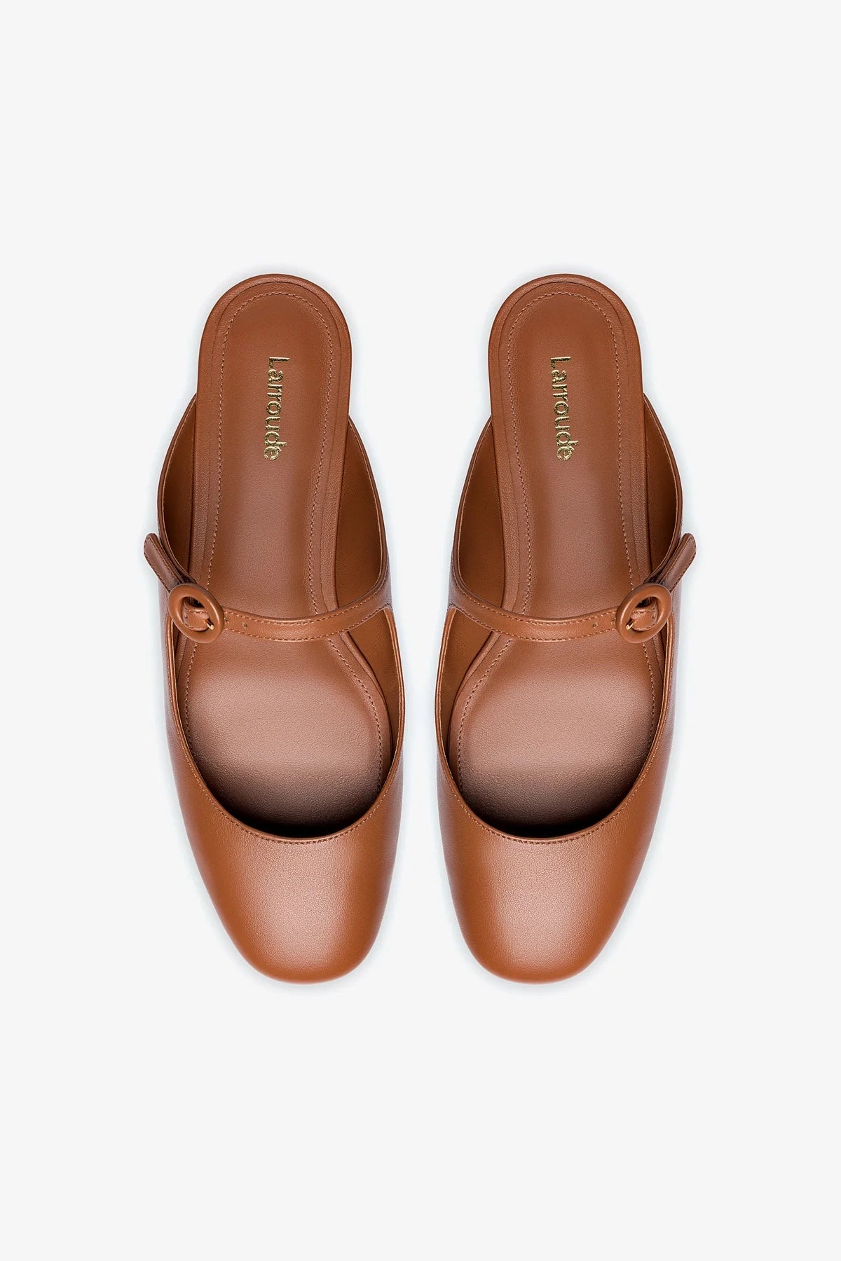 Blair Flat Mule Shoes - Comfortable Caramel Leather Slip-On Loafers for Women | Casual Wear, Office, Travel & Everyday Use