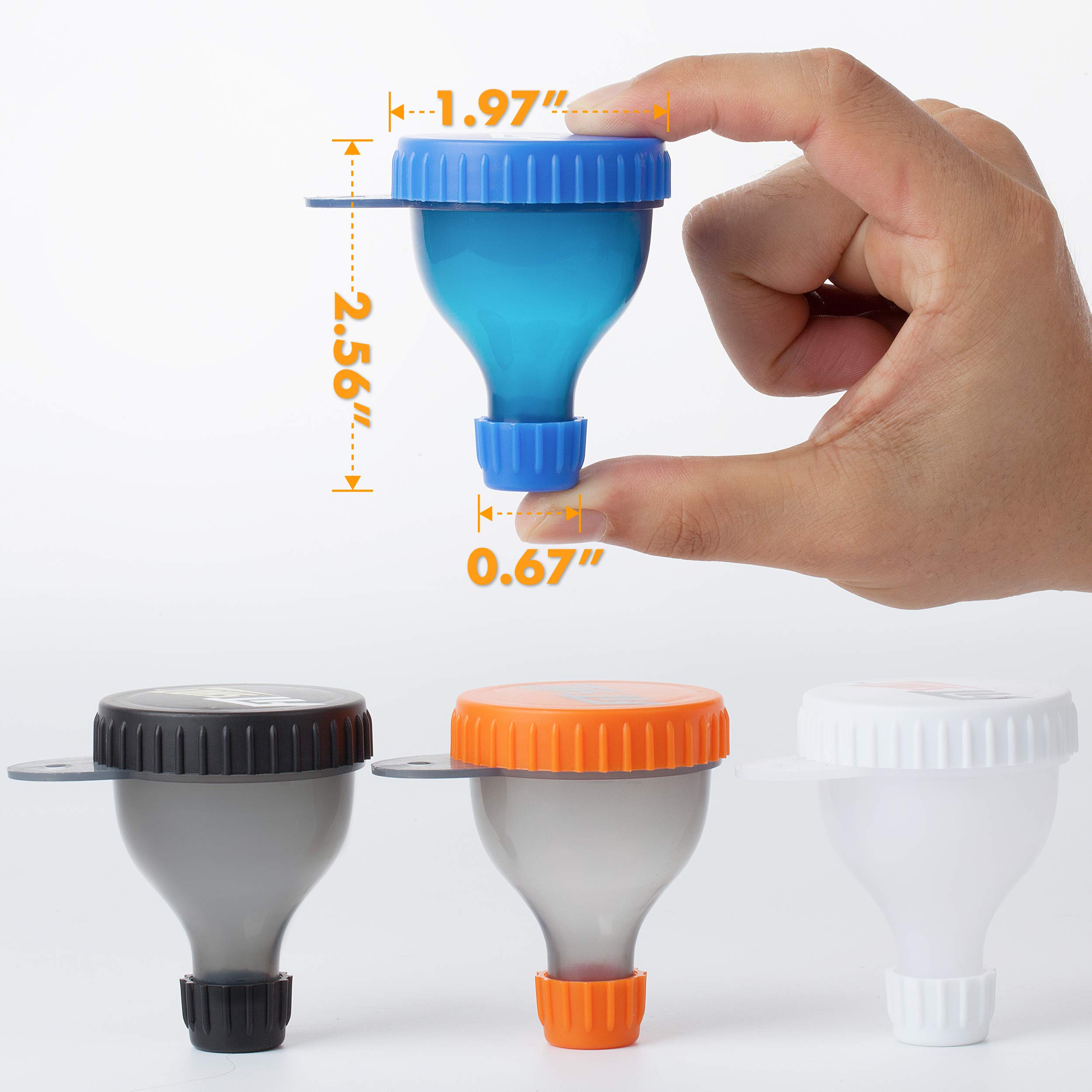 Premium BPA-Free Protein Powder Funnel with Keychain – 4 Pack Portable Supplement Funnels for Gym, Travel & On-the-Go | 40ml Small Water Bottle Funnel for Pre-Workout & Protein Shakes | Perfect for Fitness Enthusiasts & Active Lifestyles
