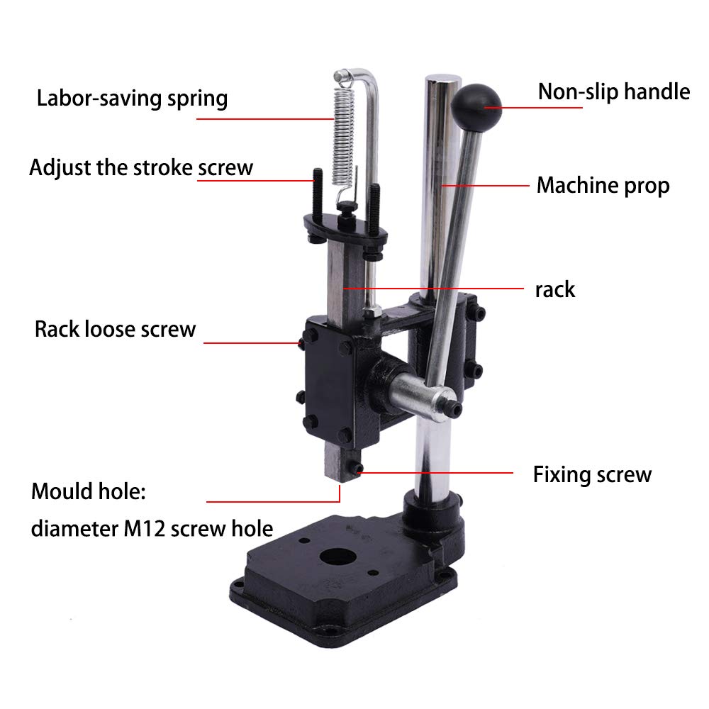 Professional Manual Leather Punching Machine - Heavy Duty Hole Punch Stamping Press Tool for DIY Leather Crafting (Includes Scale Plate + PP Plate) | Perfect for Leatherworking, Belt Making, Shoe Repair & DIY Projects
