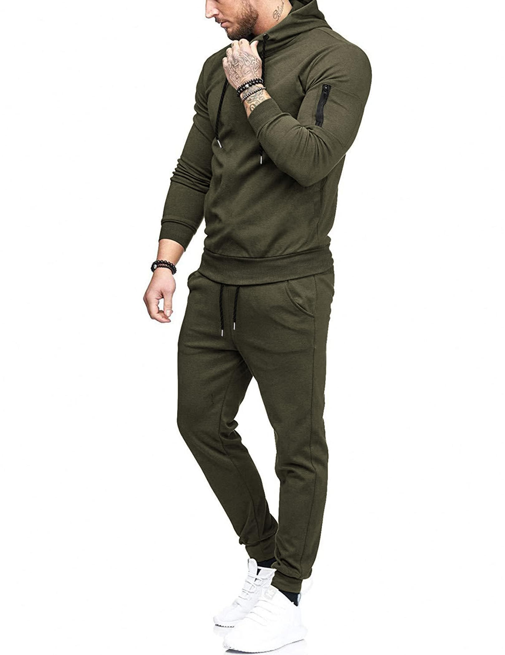 COOFANDY Men's 2 Piece Hooded Tracksuit Set - Athletic Running Jogging Sweatsuit for Casual Wear & Gym Workouts | Perfect for Sports, Fitness Training and Outdoor Activities