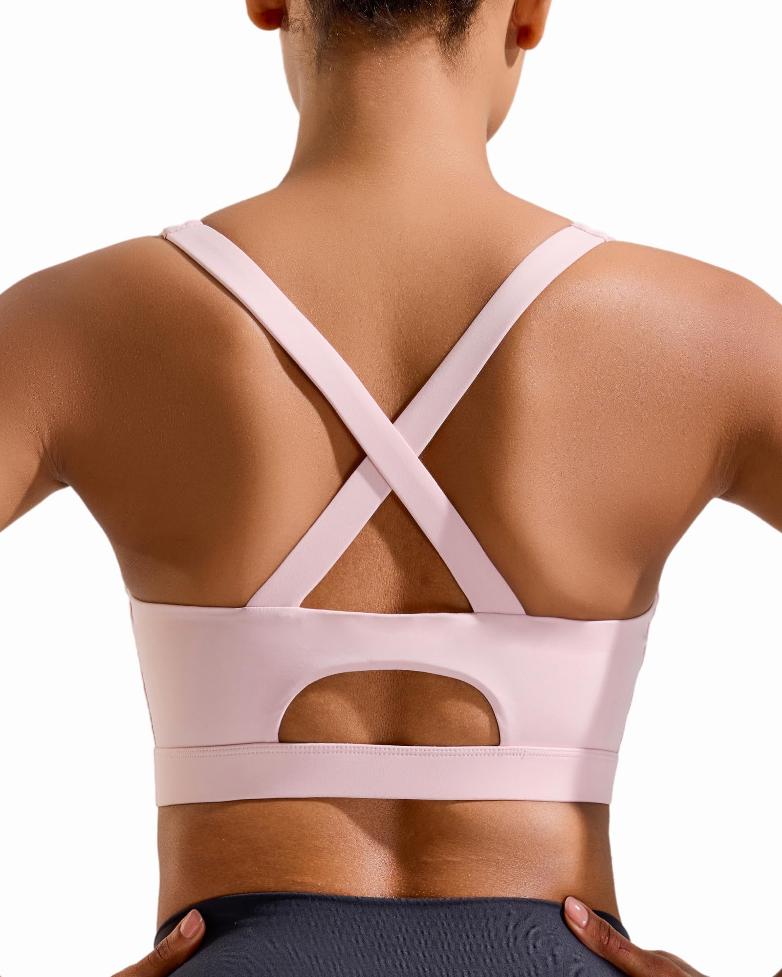 High Support Women's Running Sports Bra - Molded Cup Strappy Workout Bra for Active Lifestyles | Perfect for Running, Gym & Yoga