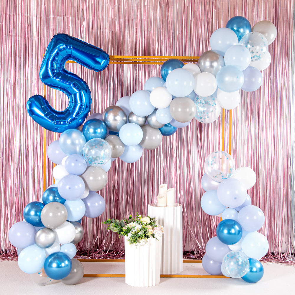 Balloonify Blue Mylar Number 5 Balloon - 40 Inch Large Foil Balloon for Birthday Parties, Baby Showers & Anniversary Celebrations - 1 Count Box