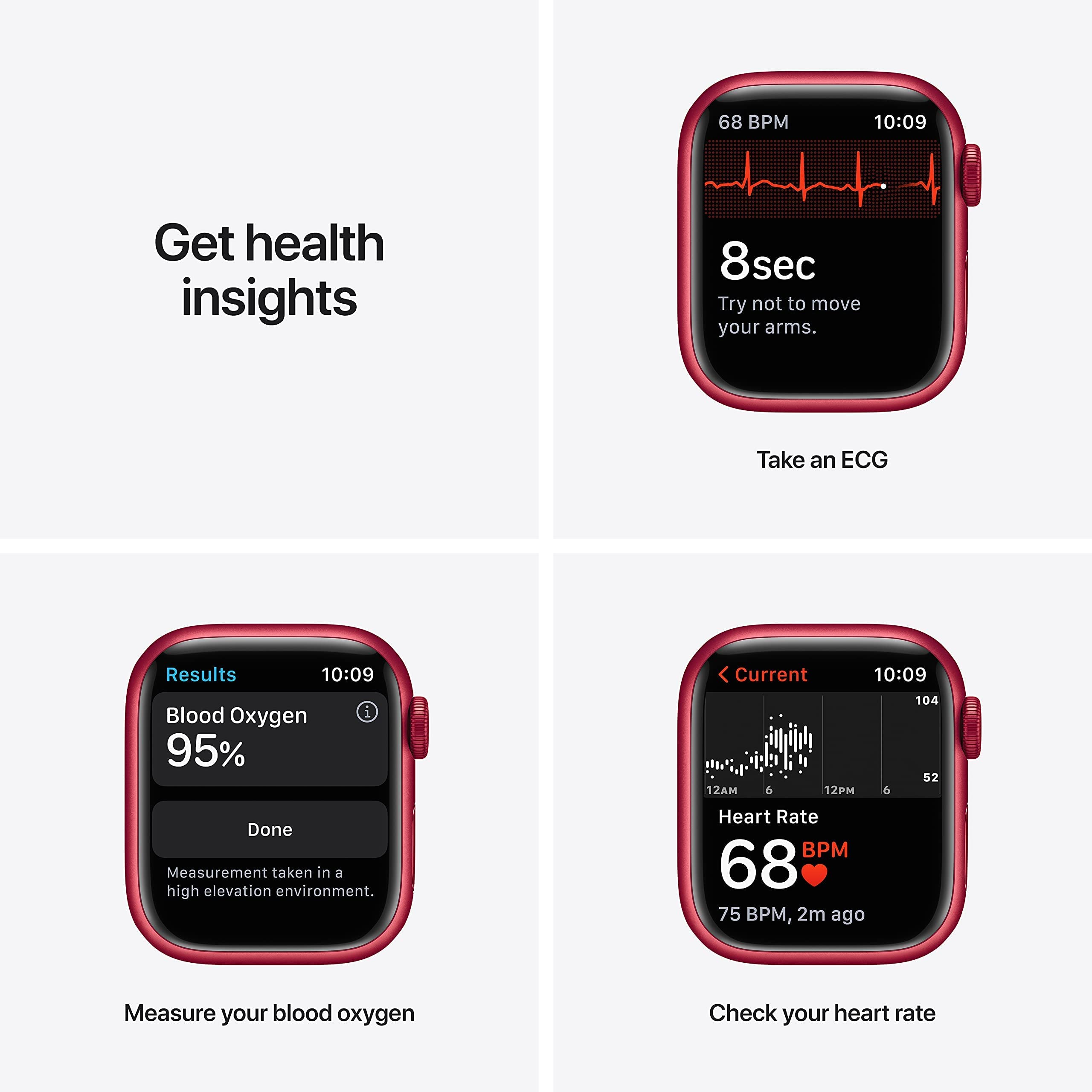 Apple Watch Series 7 GPS + Cellular 41mm - Red Aluminum Case with Red Sport Band (Renewed) | Smartwatch for Fitness Tracking, Heart Rate Monitoring & Notifications | Perfect for Workouts, Running & Daily Use