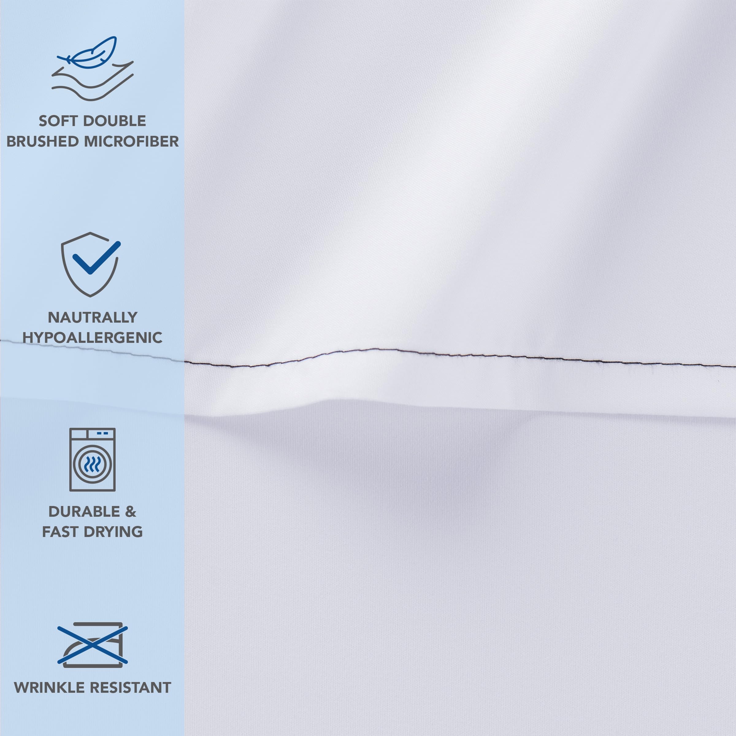 Arkwright 6-Pack Twin Flat Sheets - Soft Brushed Microfiber Hypoallergenic Wrinkle-Resistant Top Sheets - White Bedding Essentials for Hotels, Hosts & Home Use - Perfect for Guest Rooms, Vacation Rentals & Dormitories