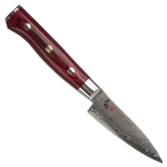 Premium Zanmai Damascus Flame Petty Utility Knife - Japanese VG-10 Steel Blade, Ergonomic Handle - Perfect for Home Kitchen, Sushi Preparation & Fruit Cutting