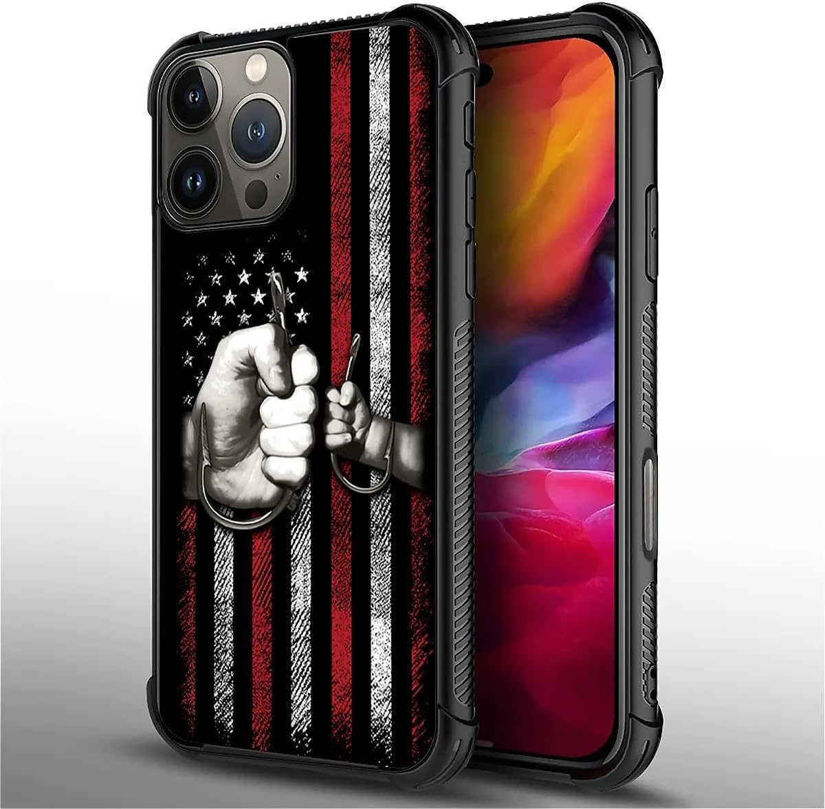 Premium Shockproof iPhone 16 Case - Wooden Cross & American Flag Design, Soft TPU Edges, Rugged Protective Cover | Patriotic Style for Everyday Protection & Outdoor Adventures | Compatible with iPhone 16