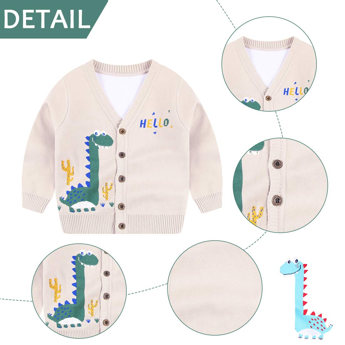 Happy Cherry Boys & Girls Open Front Long Sleeve Knit Cardigan Sweater - Soft Casual Button-Up Blouse for Kids - Perfect for School, Playdates & Family Outings