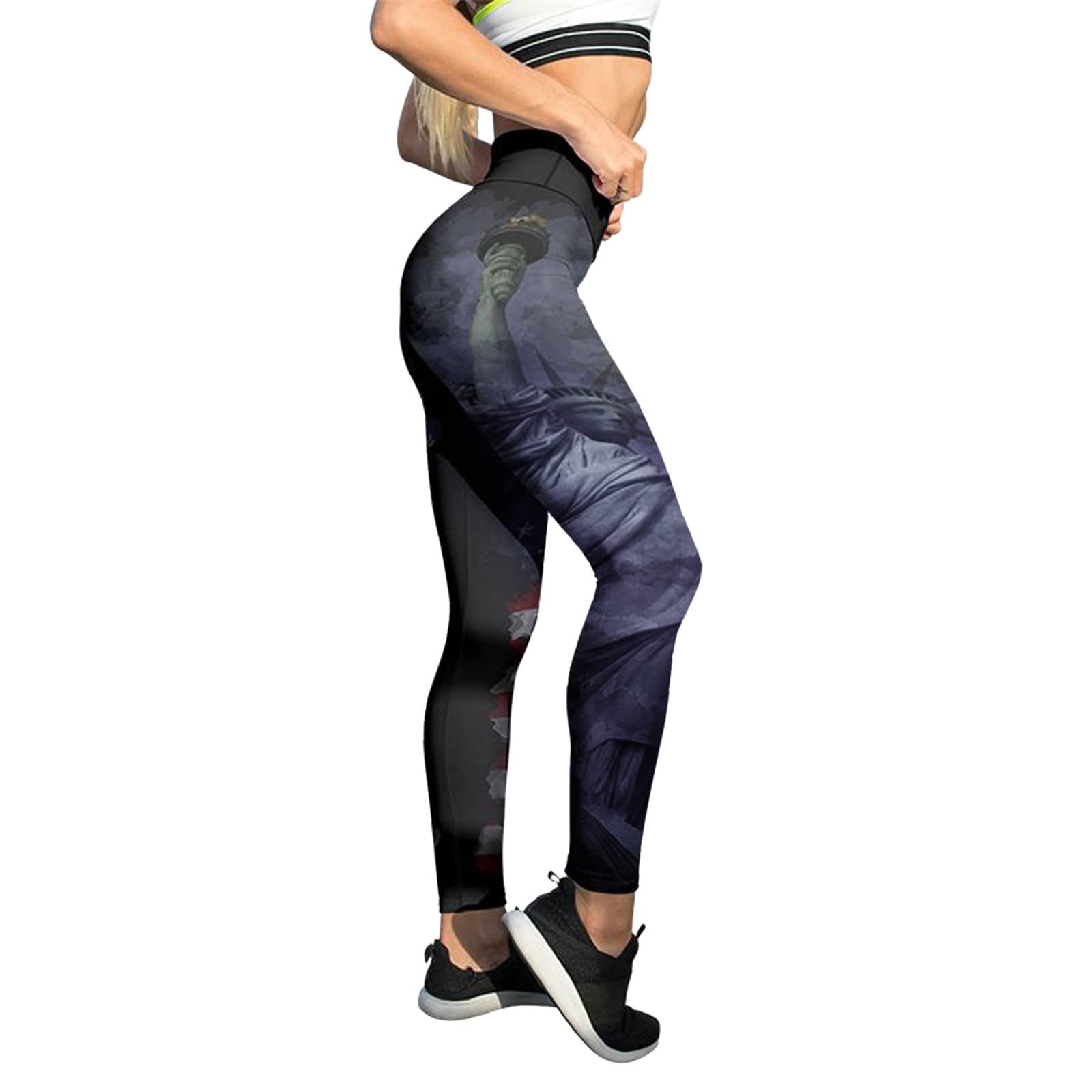 Best Women's 4th of July Patriotic Leggings - High Waisted Workout Pants, Dressy Joggers & Office Trousers | Perfect for Independence Day, Gym, Work & Casual Wear