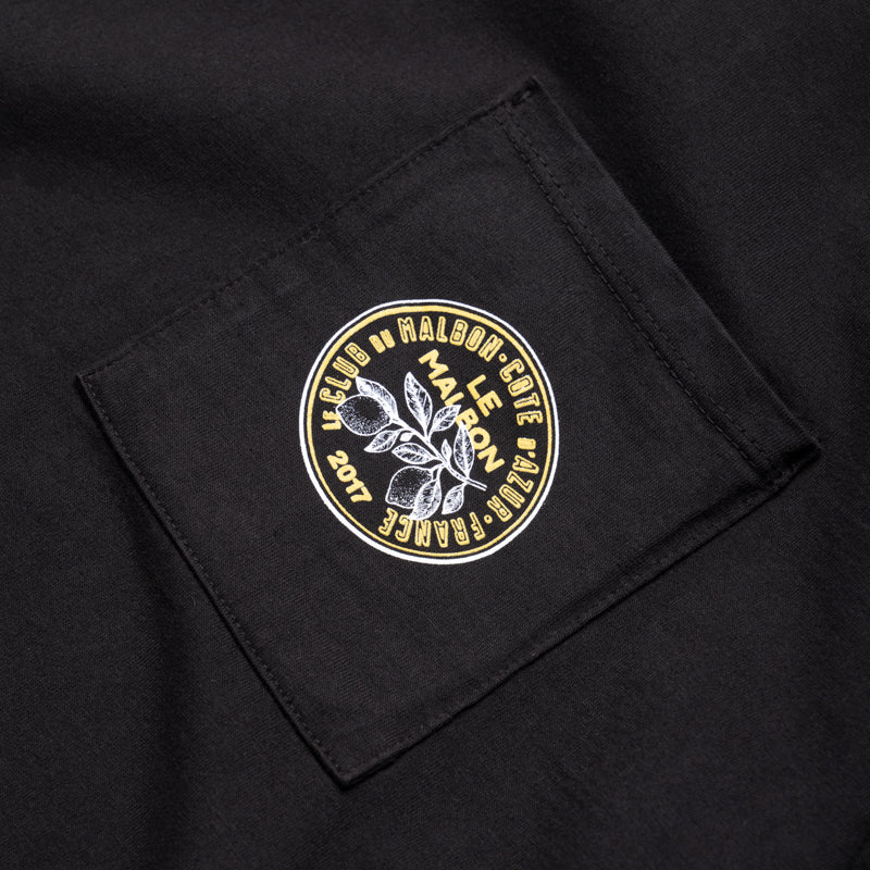 Malbon Golf Citron Pocket Tee - Black | Premium Cotton Golf Shirt with Stylish Pocket Design | Perfect for Golfing, Casual Wear & Outdoor Activities