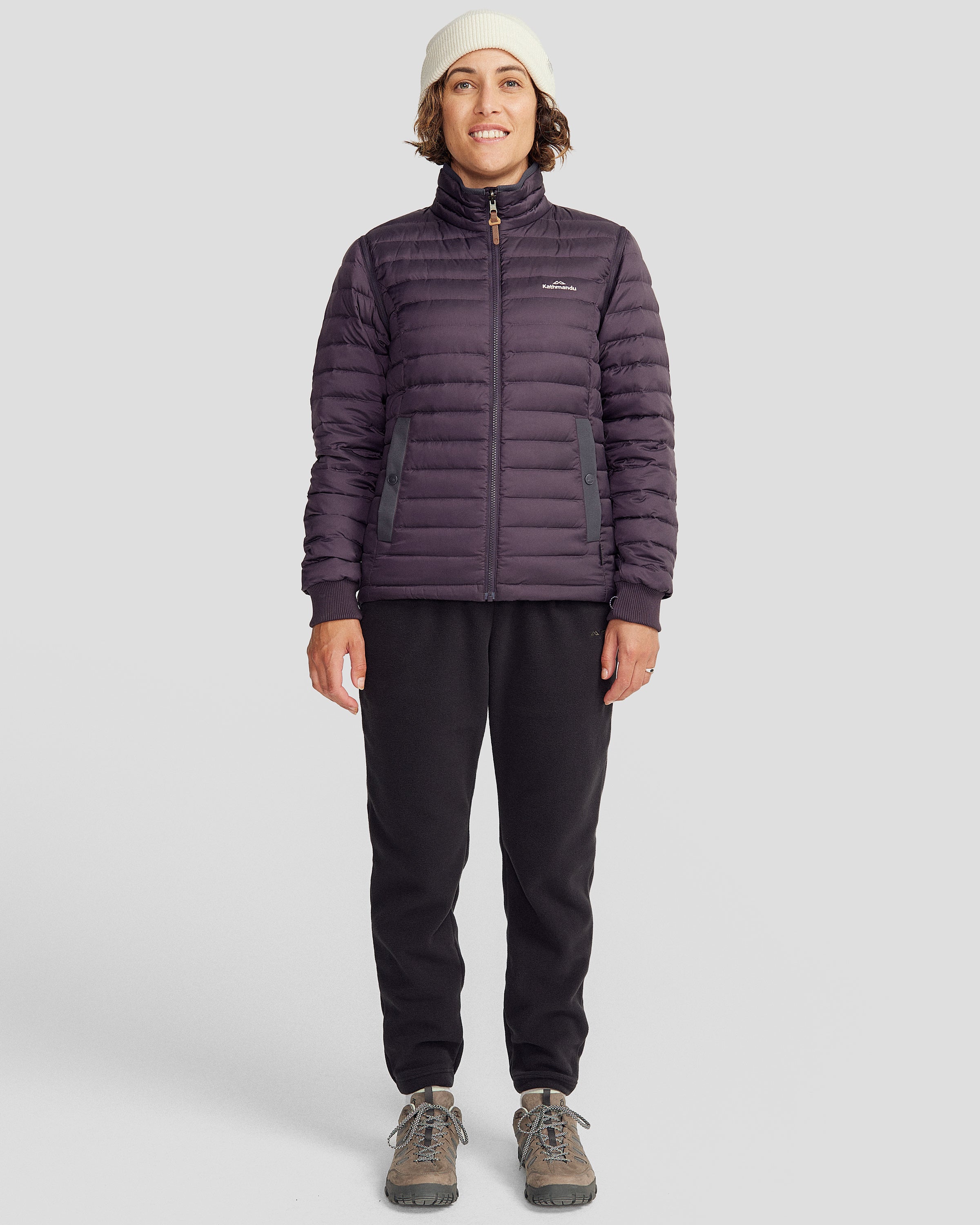 Women's Benmore 5-in-1 Convertible Jacket V2 - Waterproof Windproof Lightweight Packable Hooded Coat for Hiking, Camping & Outdoor Adventures (Shroom/Orbit Color)