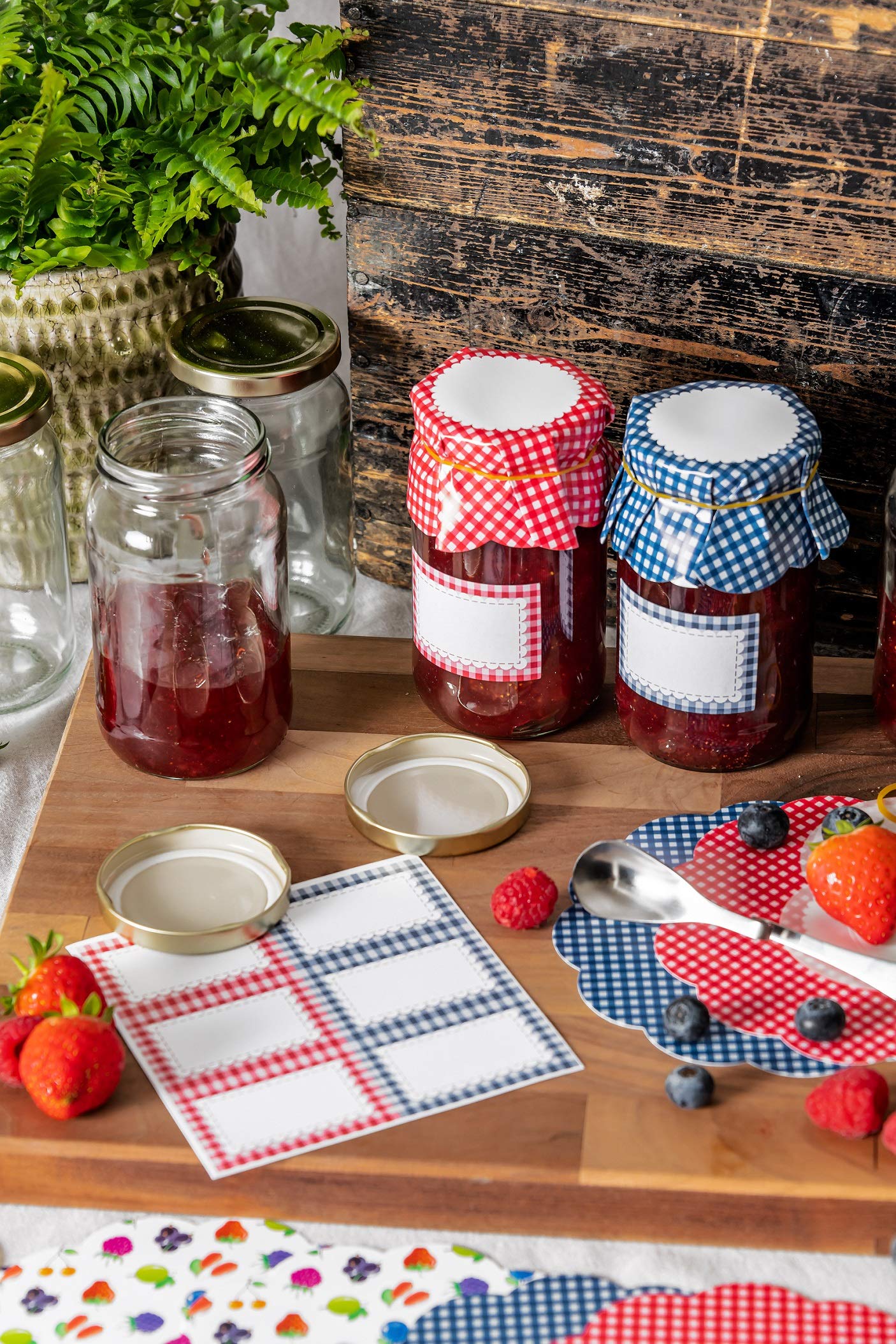 Tala Patterned Design Paper Jam Pot Covers - Pack of 12 | 10A14370 | Perfect for Canning, Preserving & DIY Kitchen Decor
