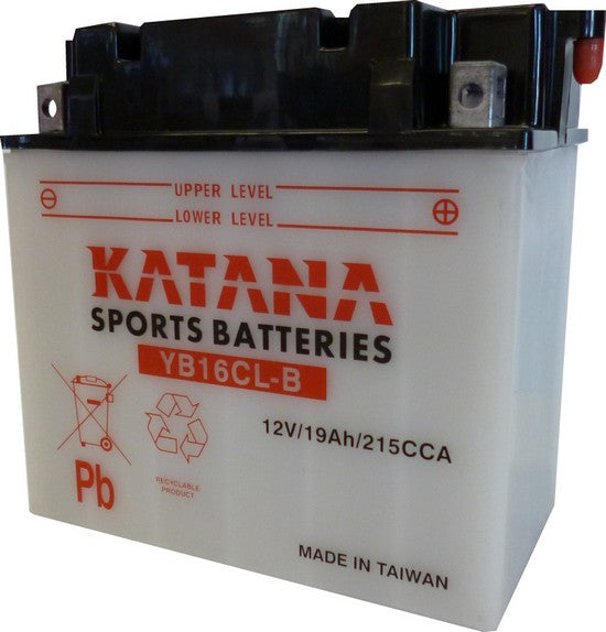 12V 19Ah YB16CL-B Motorcycle Battery - High Performance Katana Motorbike Battery for Smooth Rides - Perfect for Street Bikes, Cruisers & Long-Distance Touring