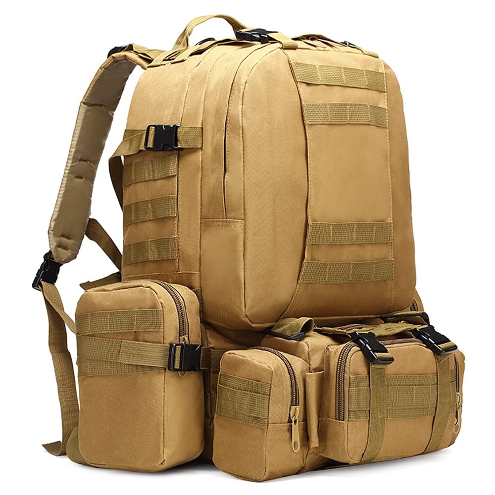 Military Tactical Backpack 65L - Waterproof Molle Assault Pack for Hiking, Camping, Hunting & Travel - Large Army Rucksack with Durable Construction (Color: A) - Perfect for Outdoor Adventures, Survival Training & Tactical Missions