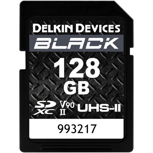 Delkin BLACK 128GB UHS-II SD Card - 300MB/s Read, 250MB/s Write - Rugged & Waterproof Memory Card for DSLR Cameras, 4K Video, Action Cameras & Outdoor Photography