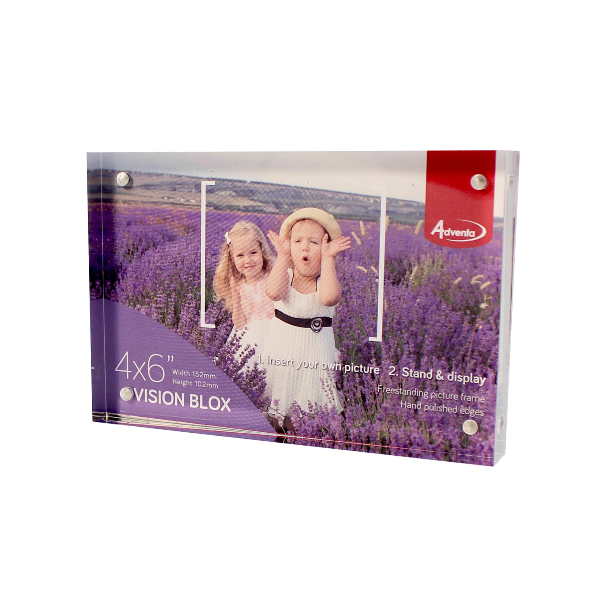 Clear Acrylic 4x6 Picture Frame Photo Block - Perfect for Displaying Art, Prints & Photos | Home Decor, Office Desk Display, Wedding Gift Idea