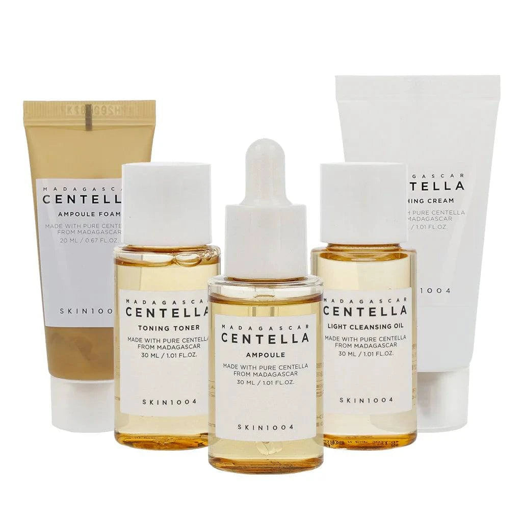 SKIN1004 Madagascar Centella Travel Kit Box 150mL - Soothing Facial Care Set for Sensitive Skin | Perfect for Travel, On-the-Go Skincare & Daily Hydration