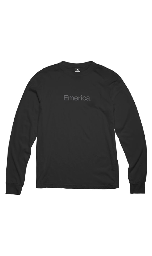 Emerica Pure Mini Men's Long Sleeve T-Shirt - Black Cotton Casual Streetwear Top for Skateboarding & Everyday Wear