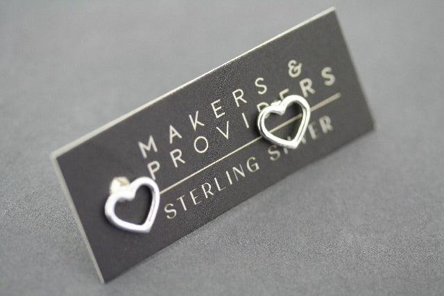 Open Heart Stud Earrings - Sterling Silver 925 Hypoallergenic Jewelry for Women - Perfect for Valentine's Day, Anniversary & Everyday Wear