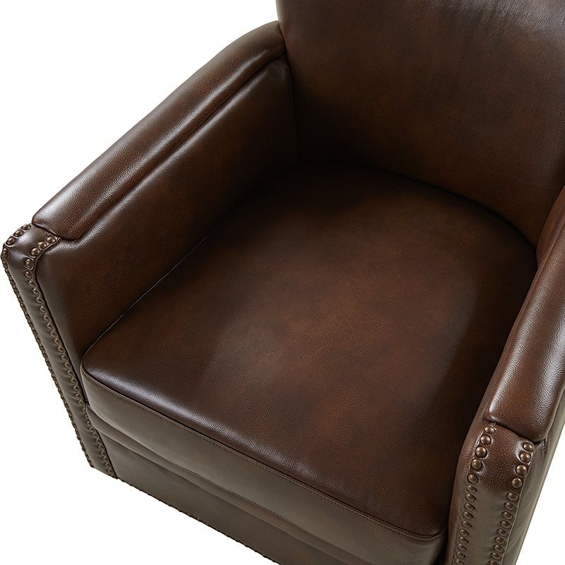Gloria Genuine Leather Swivel Chair - 360° Rotating Office Chair with Adjustable Height for Home & Office Workspace - Perfect for Conference Rooms, Study Desks and Executive Offices