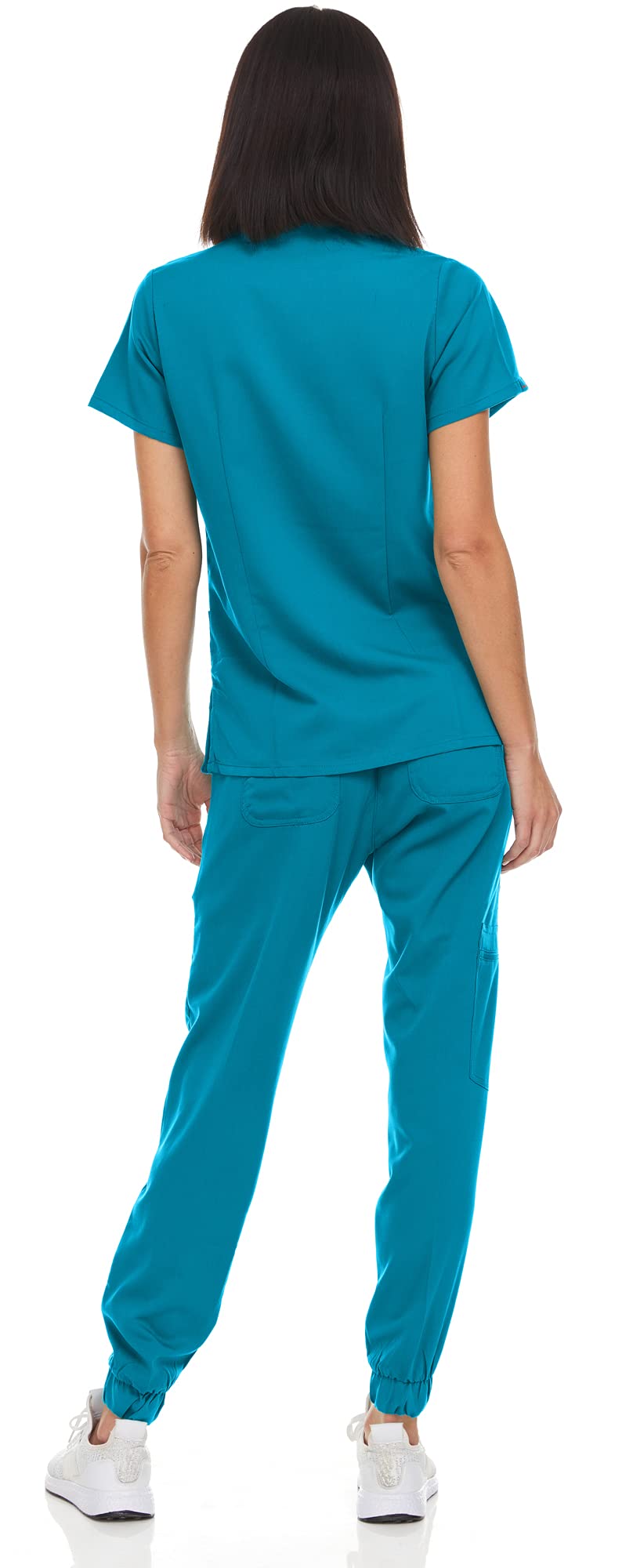 MediChic Women's Stretch V-Neck Jogger Scrubs Set - 12+ Colors | Comfortable Medical Uniform for Nurses & Healthcare Professionals