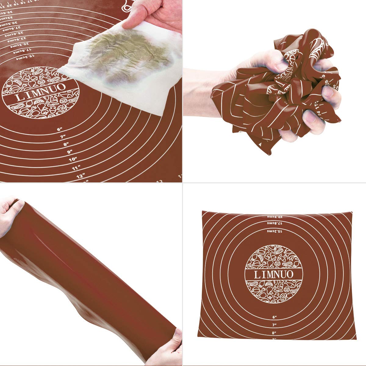 LIMNUO Extra Thick Silicone Baking Mat - Large Non Stick Pastry Sheet for Dough Rolling, Pie Crust, Cookies | Heat Resistant, Anti-Slip & Dishwasher Safe | Perfect for Baking, Cooking & Kitchen Decor