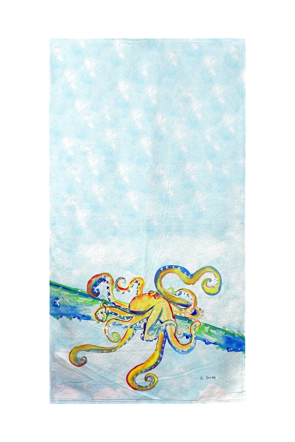 Betsy Drake Crazy Octopus Beach Towel - Large Soft Quick-Dry Sandproof Towel for Pool, Beach, Picnic & Outdoor Activities