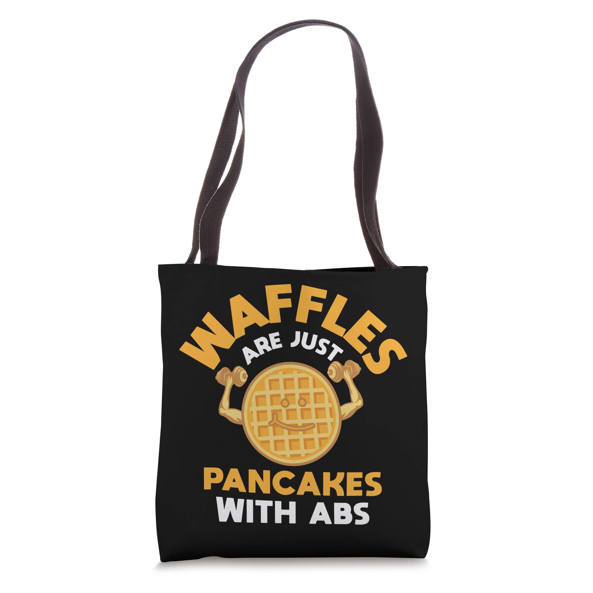 Funny Waffle Pancake ABS Workout Tote Bag - Humorous Fitness Lover Gift for Gym, Yoga & Workout Enthusiasts - Perfect for Gym Bags, Beach Trips & Grocery Shopping