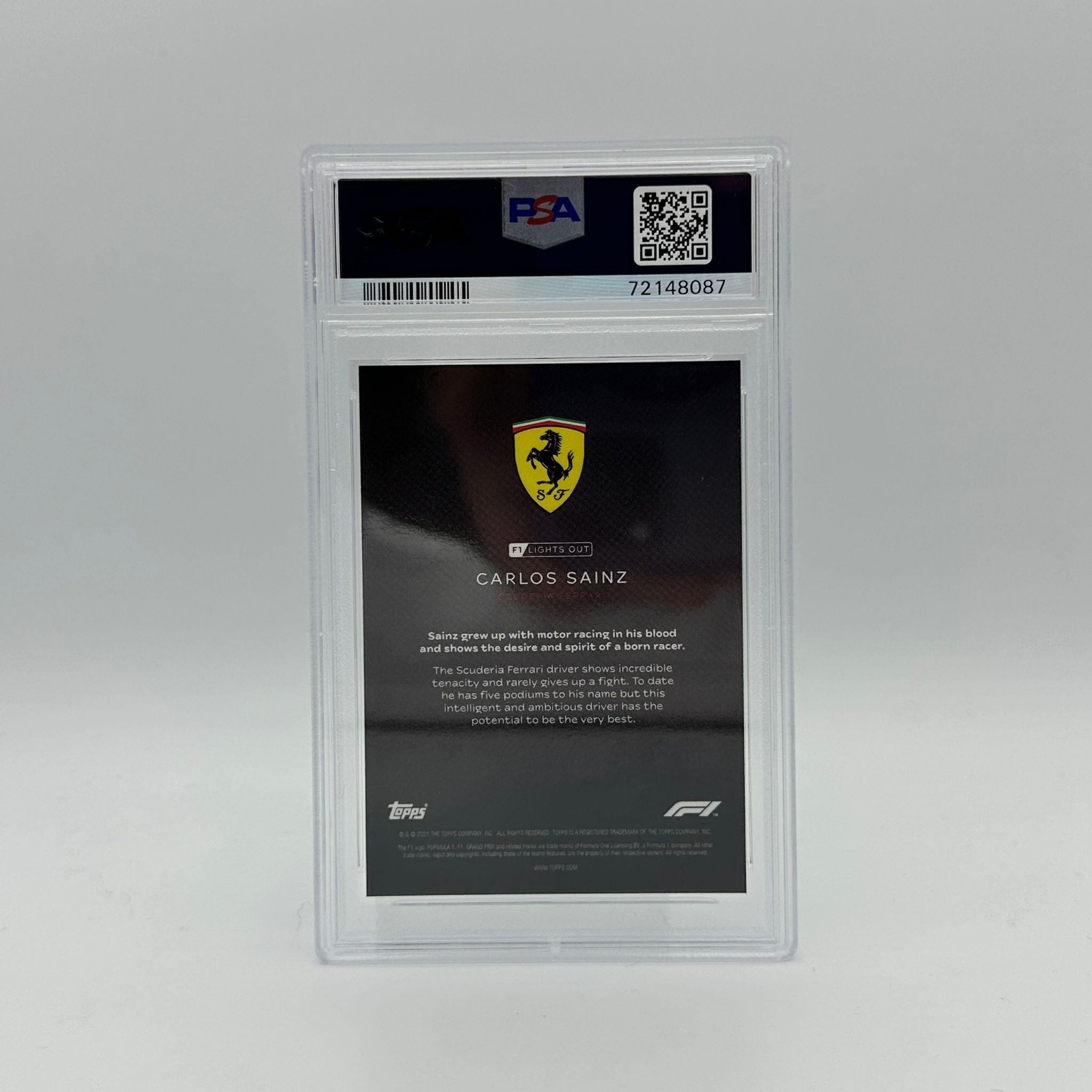 PSA 9 Graded 31/75 Carlos Sainz Green Parallel Racing Card - Perfect for F1 Collectors and Motorsport Fans