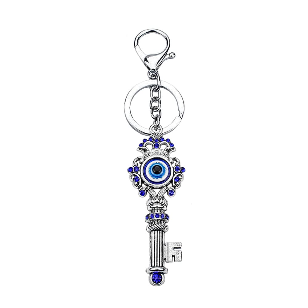 Evil Eye Keychain for Protection - Handmade Good Luck Key Holder with Blue Devil Eye Charm, Car & Bag Pendant Accessory | Perfect for Travel, Home Decor & Spiritual Gifts