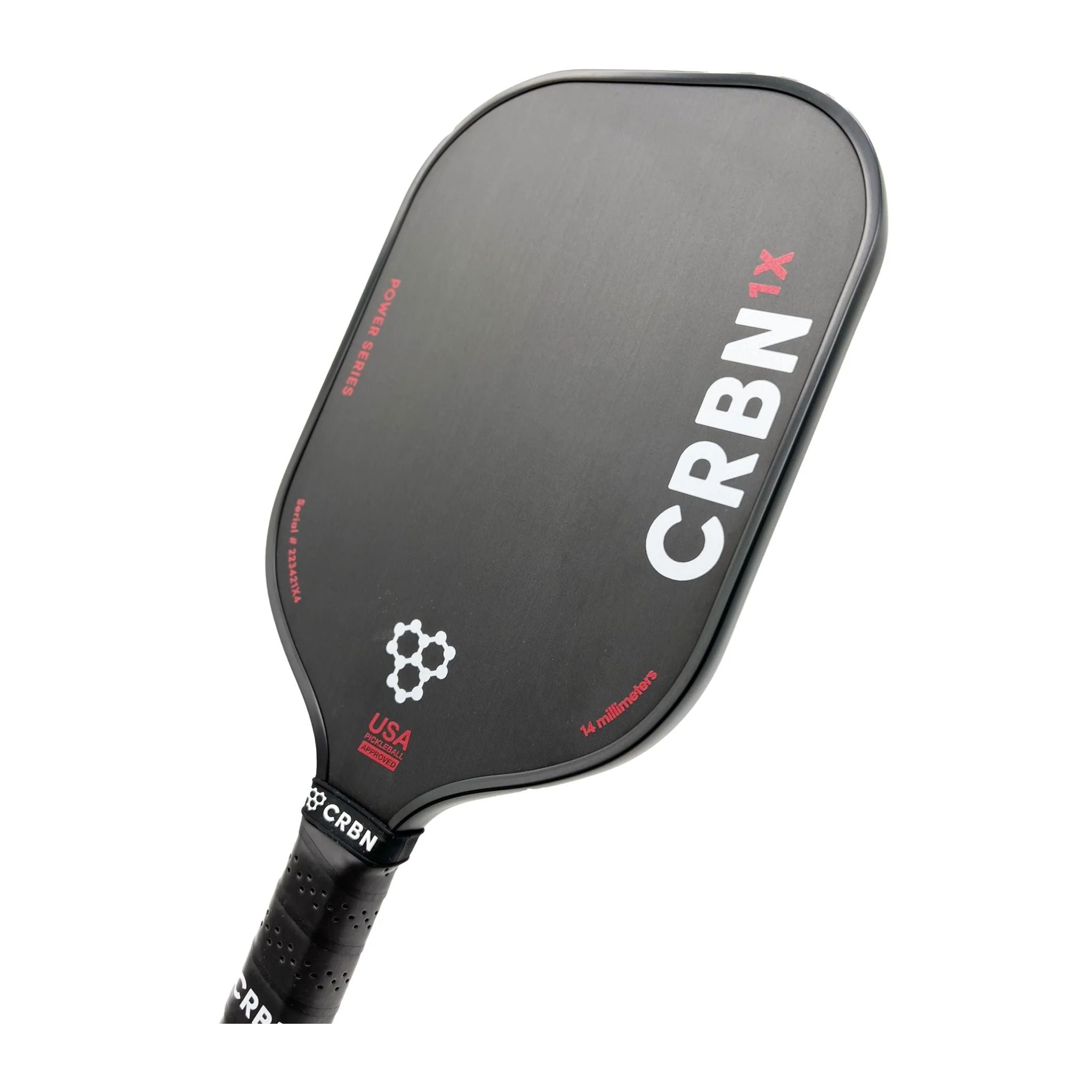 CRBN 1X Power Series Elongated Pickleball Paddle - 16mm Carbon Fiber Surface for Enhanced Spin & Control - Perfect for Competitive Play & Tournament Use
