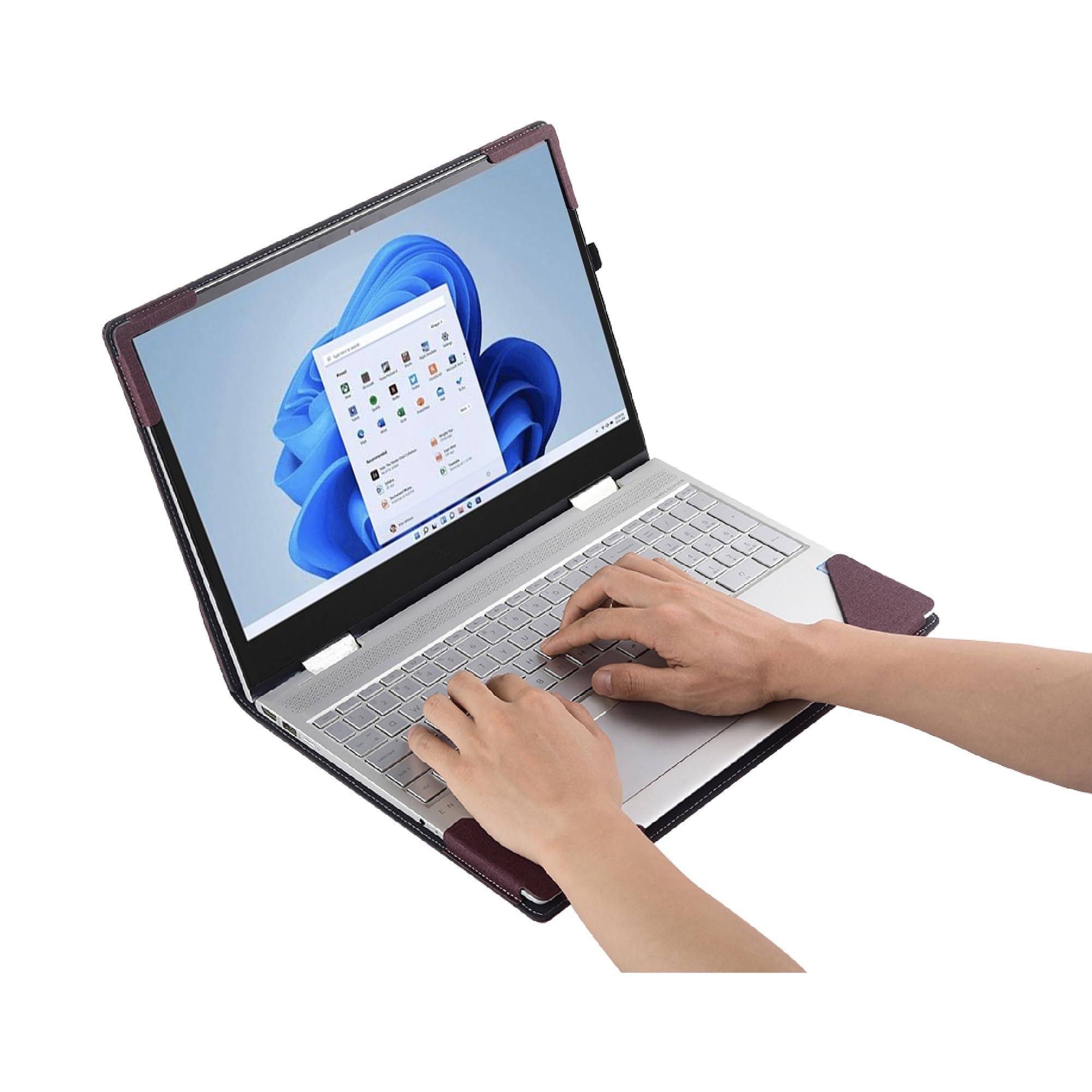 Premium PU Leather Laptop Sleeve for 16-inch Lenovo IdeaPad Slim 5/5 Pro/Pro 5 - Burgundy Protective Case Cover | Ideal for Work, Travel & School