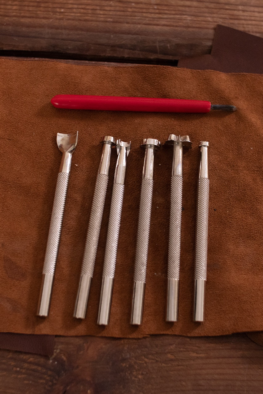 7-Piece Embossing Tool Set for Leather, Metal & Paper Crafting - DIY Stamping, Scrapbooking & Card Making