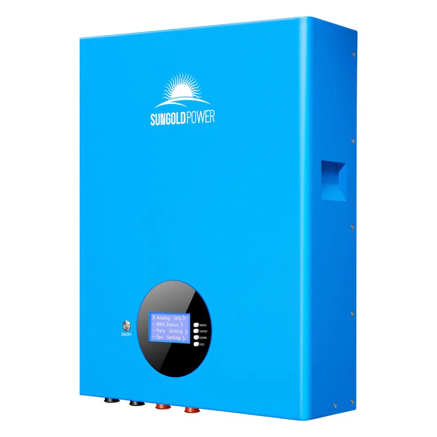 SunGoldPower 5.12kWh LiFePO4 Solar Battery Storage - Home Energy Backup Power Solution for Off-Grid Living & Emergency Power Outages