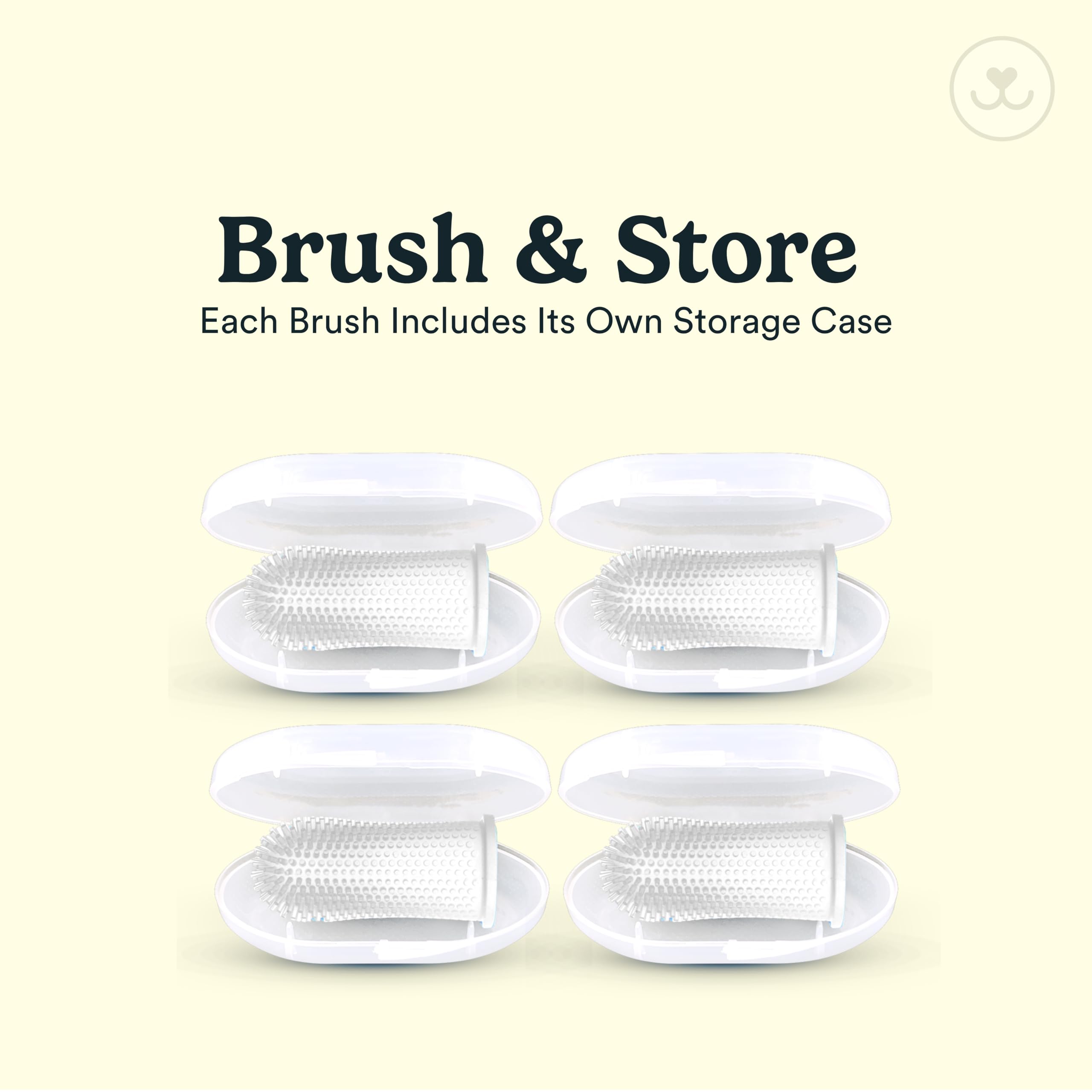 360-Degree Jasper Dog Toothbrush & Cat Toothbrush Kit - 4 Pack Pet Finger Toothbrush for Teeth Cleaning with Dog Toothpaste - Perfect for Daily Oral Care at Home or Vet Visits