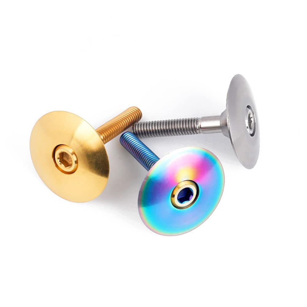 Zcargel Titanium Alloy Bicycle Headset Top Cover - M6X30 Front Fork Stem Cap with Screw Kit | Durable Bike Stem Cover for Road & Mountain Bikes | Perfect for Cycling Maintenance & Upgrades