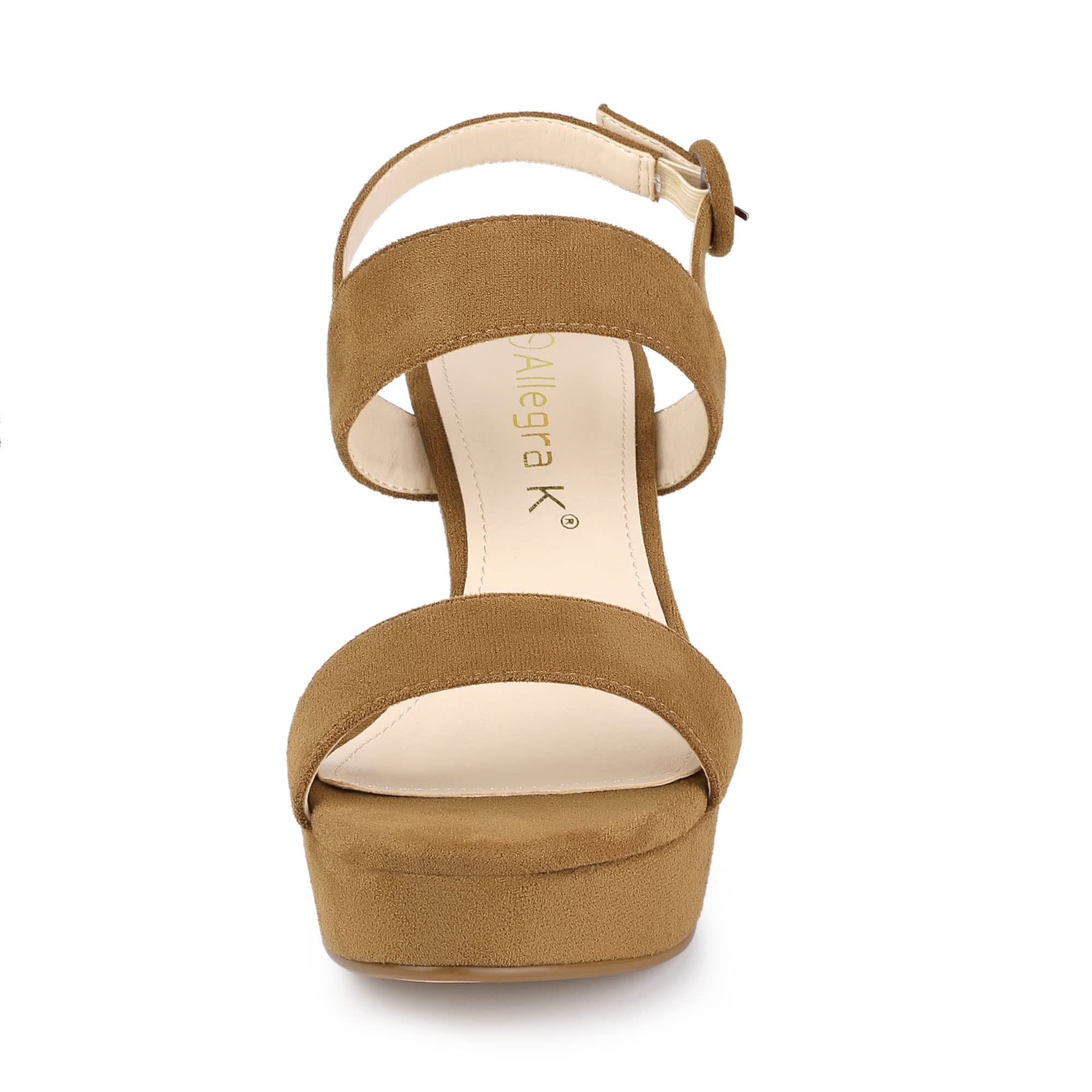 Allegra K Women's Chunky High Heel Slingback Platform Sandals - Comfortable Dressy Shoes for Parties, Weddings & Night Out