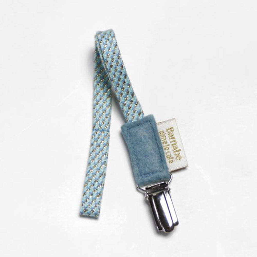 Barnabe Loves Coffee Pacifier Holder - Azur Blue Baby Pacifier Clip for Strollers & Car Seats - Perfect for On-the-Go Parents