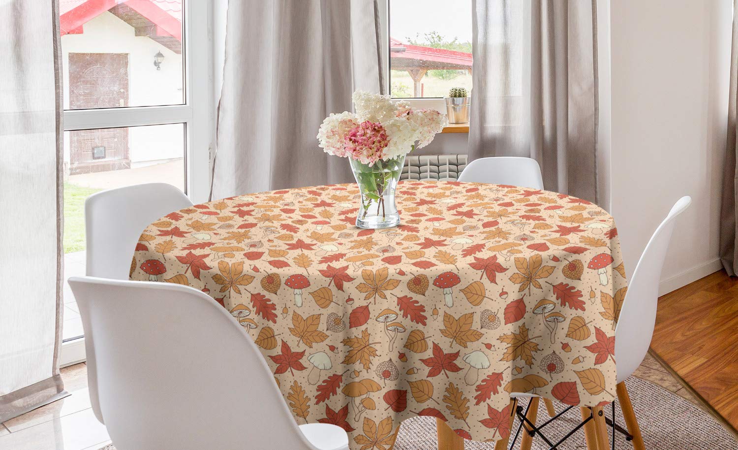 Ambesonne Autumn Round Tablecloth 60