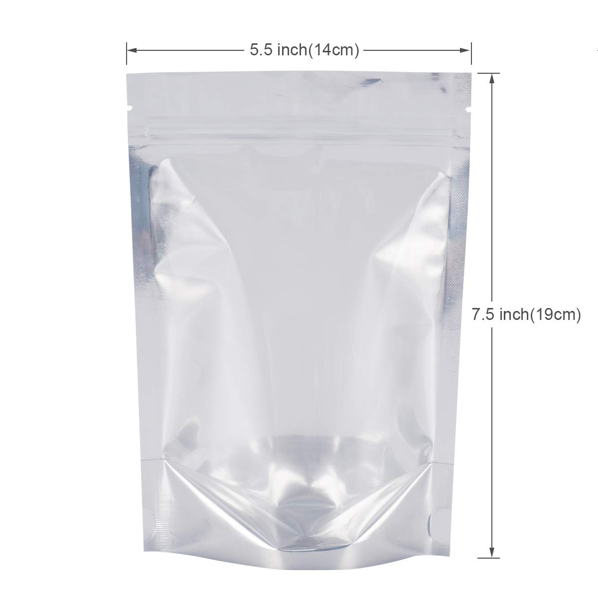 Vasdoo 50 Pack Reusable Aluminum Foil Stand Up Food Storage Bags - 5.5x7.5 Inch Resealable Ziplock Mylar Pouches for Snacks, Coffee, Tea, Nuts | Perfect for Kitchen, Camping & Meal Prep Organization