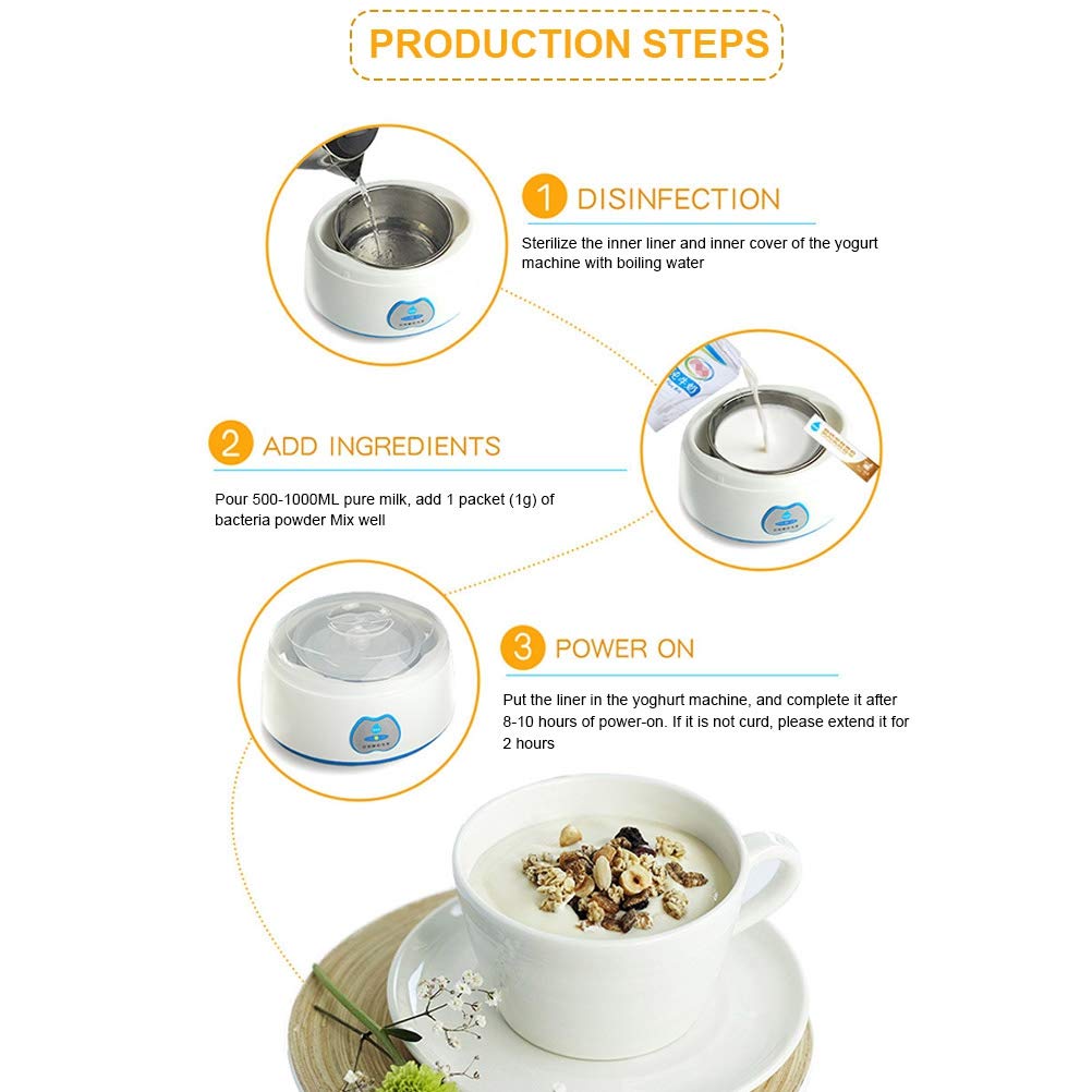 Premium Yogurt Starter Culture Powder - Lactobacillus Probiotic for Homemade Yogurt - Perfect for Healthy Breakfast, Smoothies & Baking