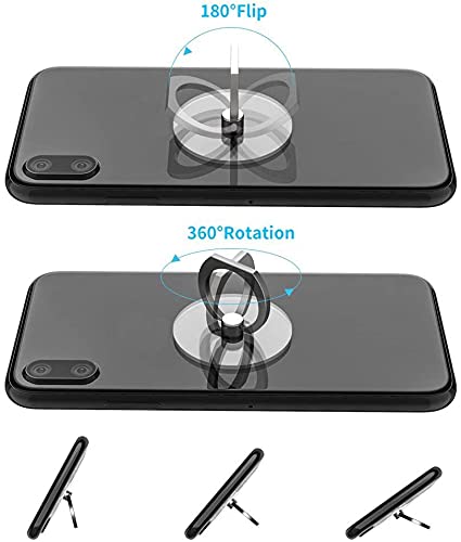 4Pcs Cute Phone Ring Holder Stand with 360° Rotation - Flower Fruit Design (Banana, Orange, Kiwi, Lemon) Finger Grip Mount for iPhone Samsung Smartphones - Perfect for Selfies, Videos & Hands-Free Use
