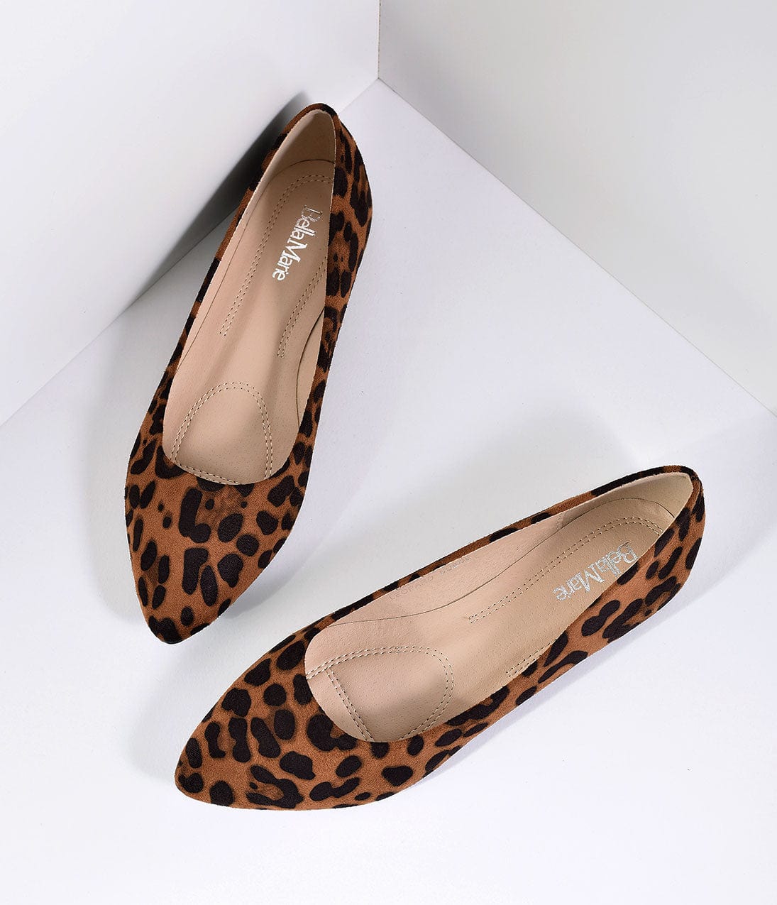 Leopard Print Suede Pointed Toe Flats for Women - Comfortable Slip-On Ballet Shoes - Perfect for Office, Casual Wear & Date Nights