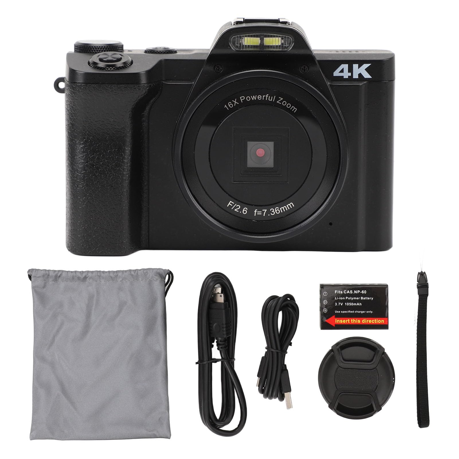 4K HD 48MP WiFi Vlogging Camera with 3.5