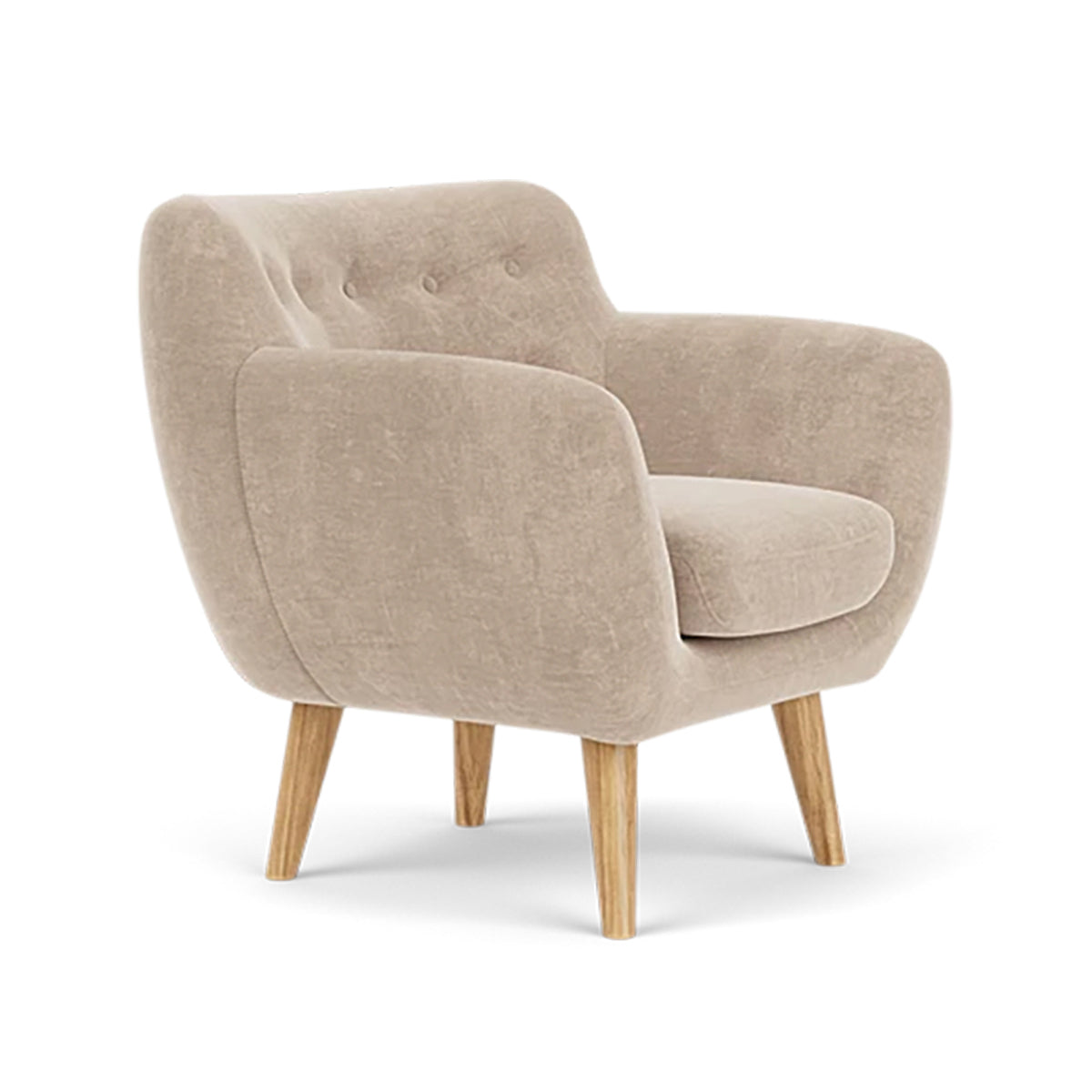 Anne Fabric Armchair - Modern Upholstered Accent Chair for Living Room, Bedroom & Office - Comfortable Lounge Chair with Sturdy Wooden Legs (Perfect for Reading, Relaxing & Home Decor)